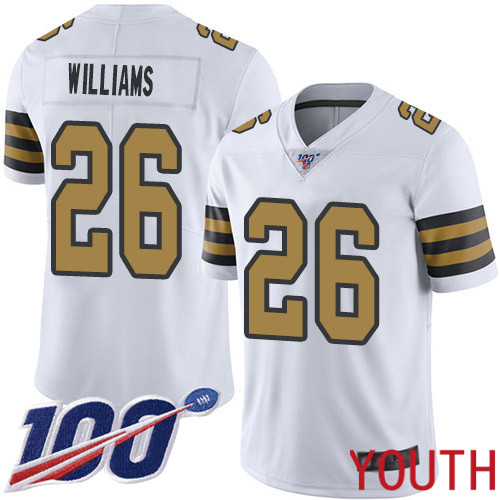New Orleans Saints Limited White Youth P J  Williams Jersey NFL Football #26 100th Season Rush Vapor Untouchable Jersey->youth nfl jersey->Youth Jersey